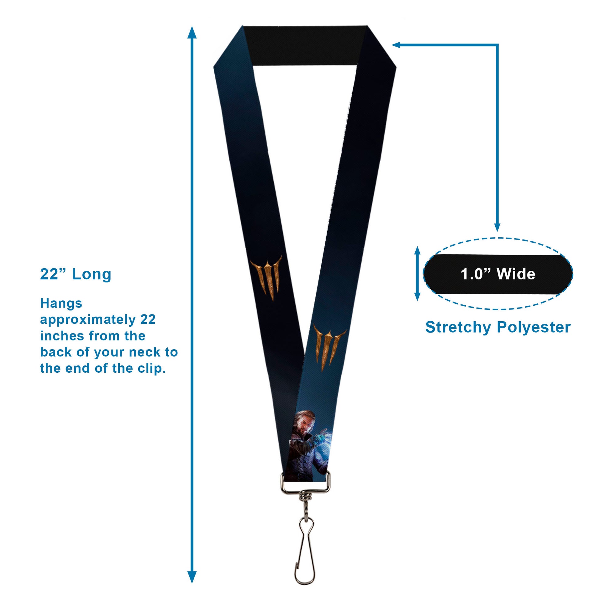 Lanyard - 1.0" - BALDUR'S GATE III Group Pose and Title Logo Grays Lanyards Baldur's Gate III