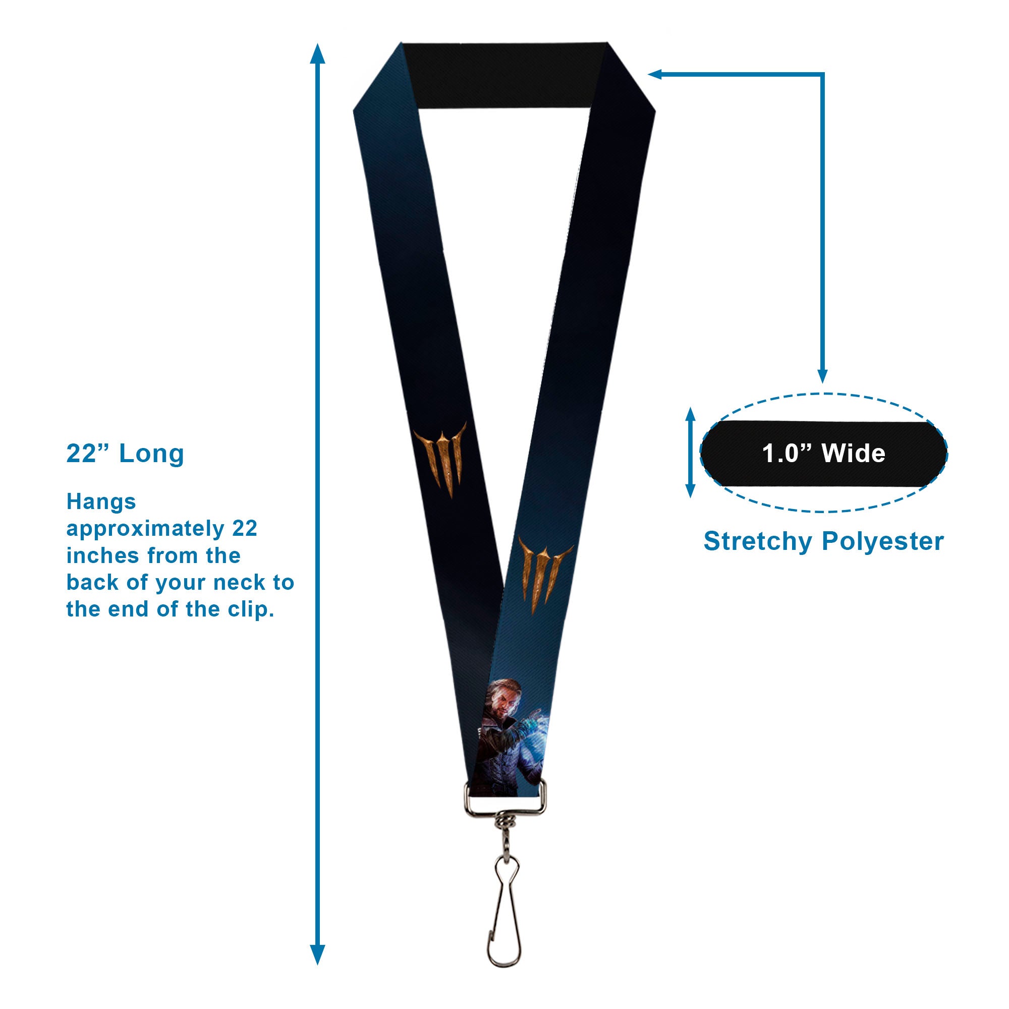 Lanyard - 1.0" - BALDUR'S GATE III Group Pose and Title Logo Grays Lanyards Baldur's Gate III