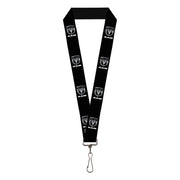 Lanyard - 1.0" - Ram Black Silver Logo REPEAT Lanyards Ram