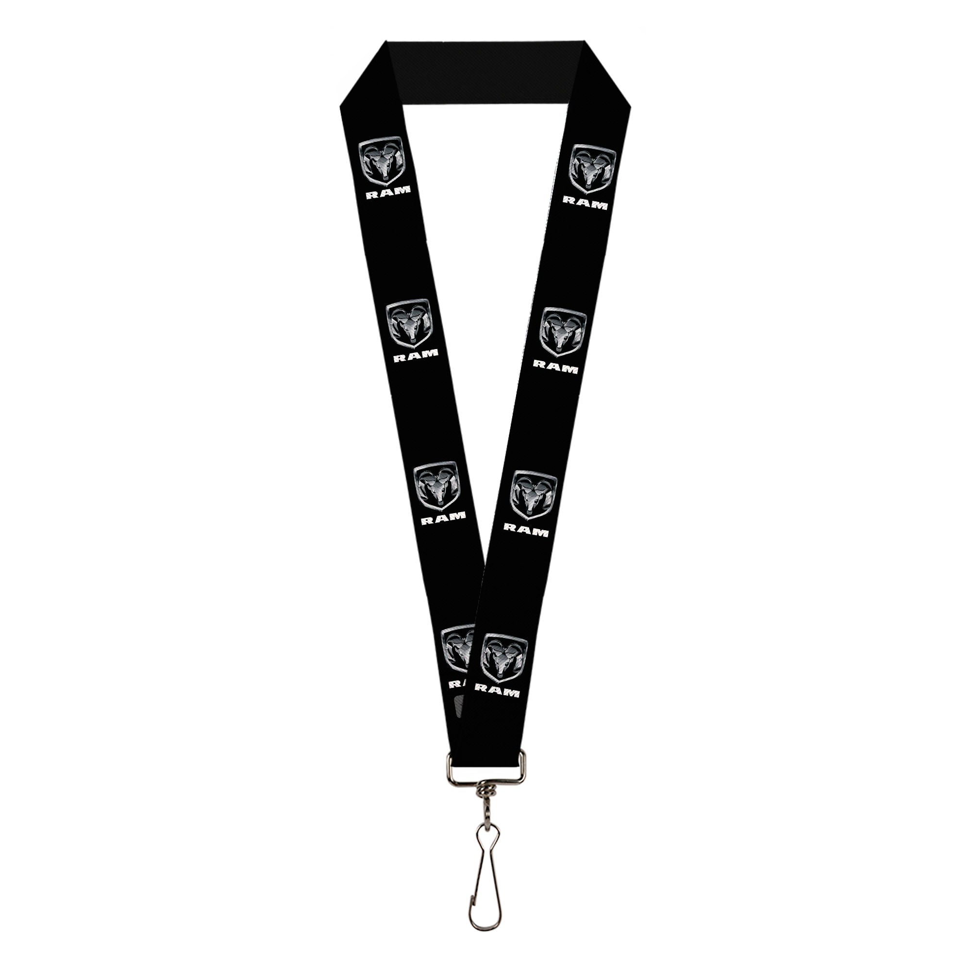 Lanyard - 1.0" - Ram Black Silver Logo REPEAT Lanyards Ram