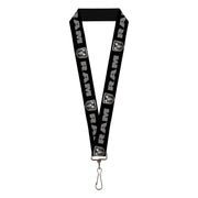 Lanyard - 1.0" - RAM Bold Text Rounded Ram Icon Black Gray Silvers Lanyards Ram