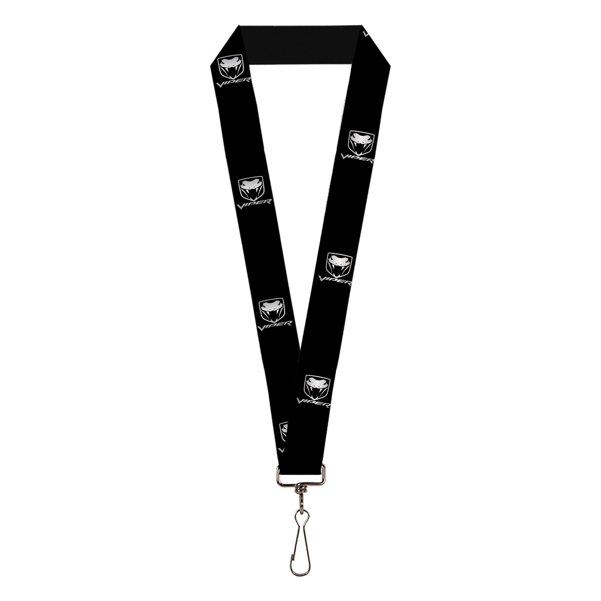 Lanyard - 1.0" - Dodge Viper Black Silver Logo REPEAT Lanyards Dodge