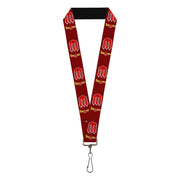Lanyard - 1.0" - Vintage Dodge DEMON Logo Icon Burgundy Yellow Red Lanyards Dodge