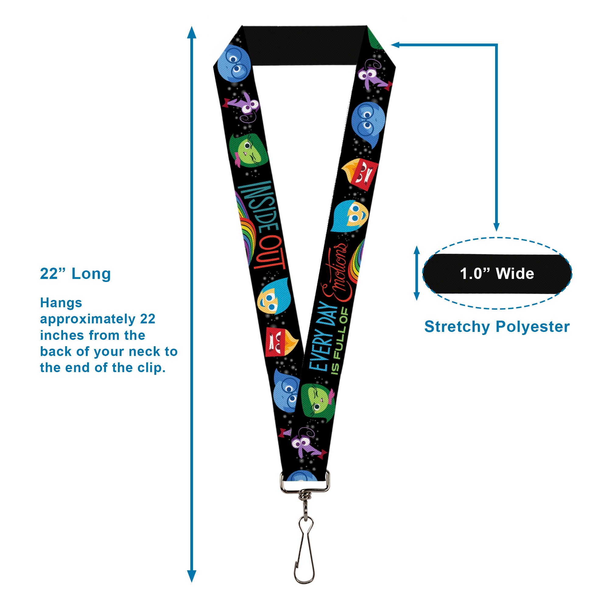 Lanyard - 1.0" - INSIDE OUT/Emotion Expressions/EVERY DAY IS FULL OF EMOTIONS Lanyards Disney