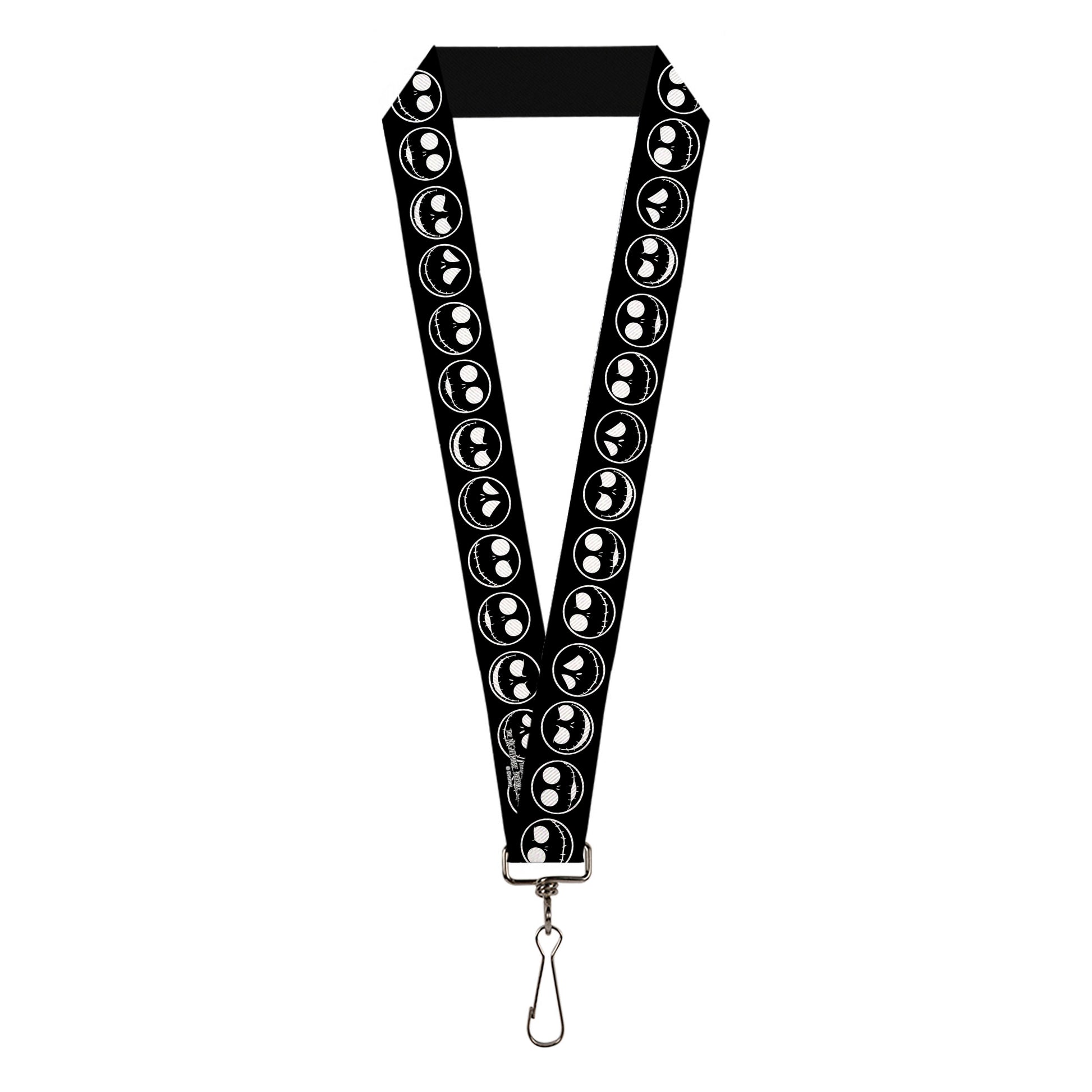 Lanyard - 1.0" - The Nightmare Before Christmas Jack 5-Expressions Black/White Lanyards Disney