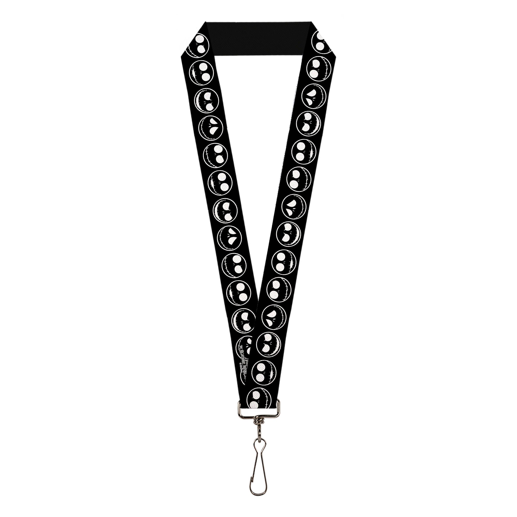 Lanyard - 1.0" - The Nightmare Before Christmas Jack 5-Expressions Black/White Lanyards Disney