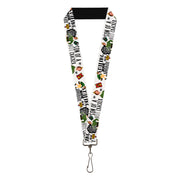 Lanyard - 1.0" - Elf Buddy the Elf Poses and Quotes Doodle White Lanyards Elf
