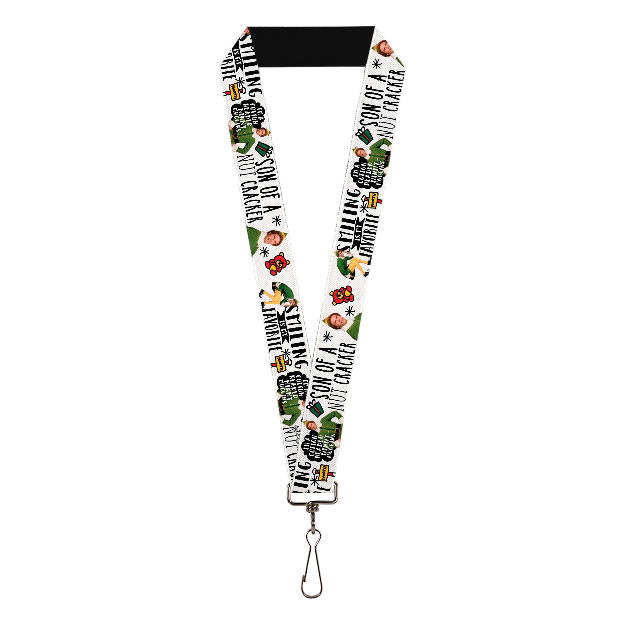 Lanyard - 1.0" - Elf Buddy the Elf Poses and Quotes Doodle White Lanyards Elf