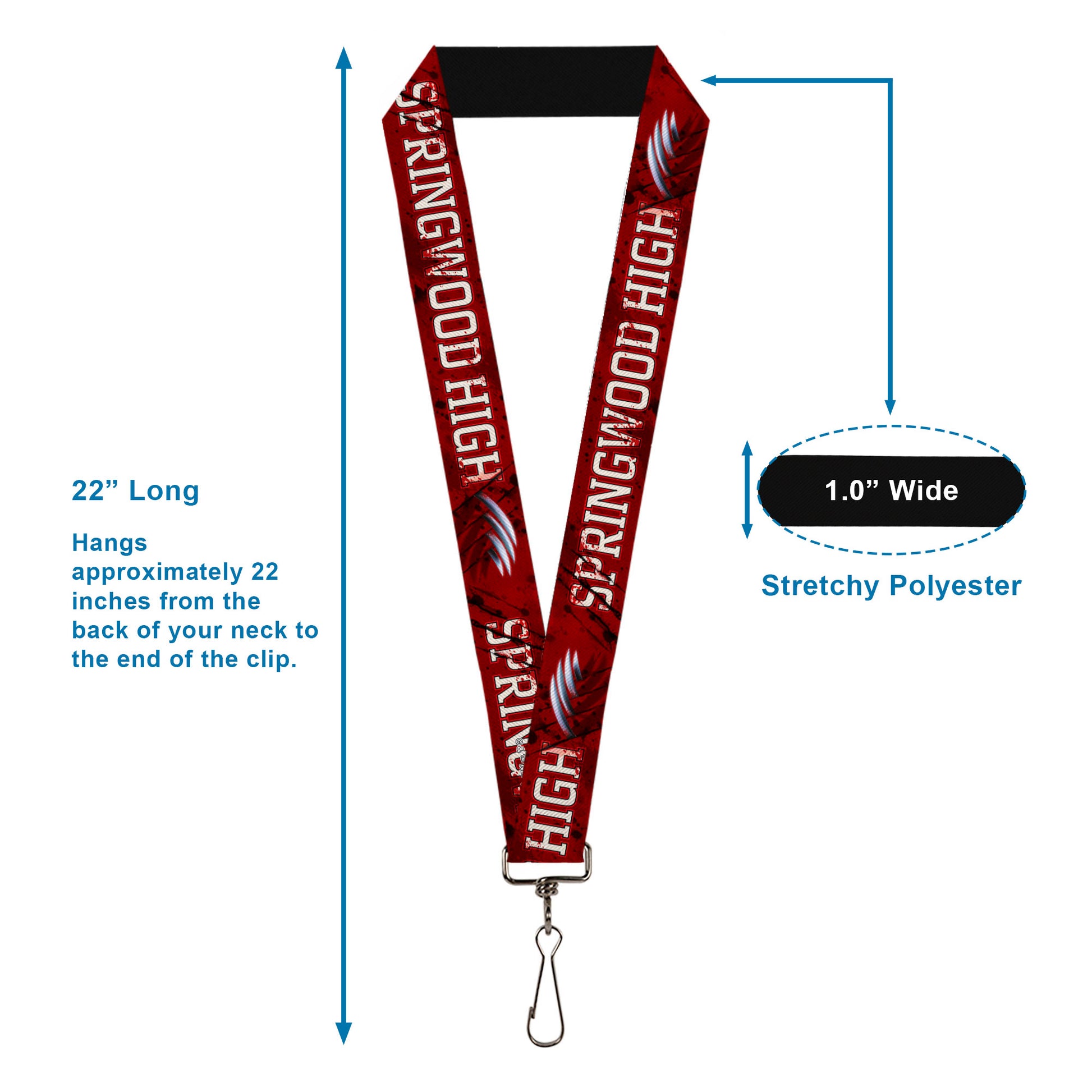 Lanyard - 1.0" - A NIGHTMARE ON ELM STREET/SPRINGWOOD Freddy Pose Black/Red/White Lanyards A Nightmare on Elm Street