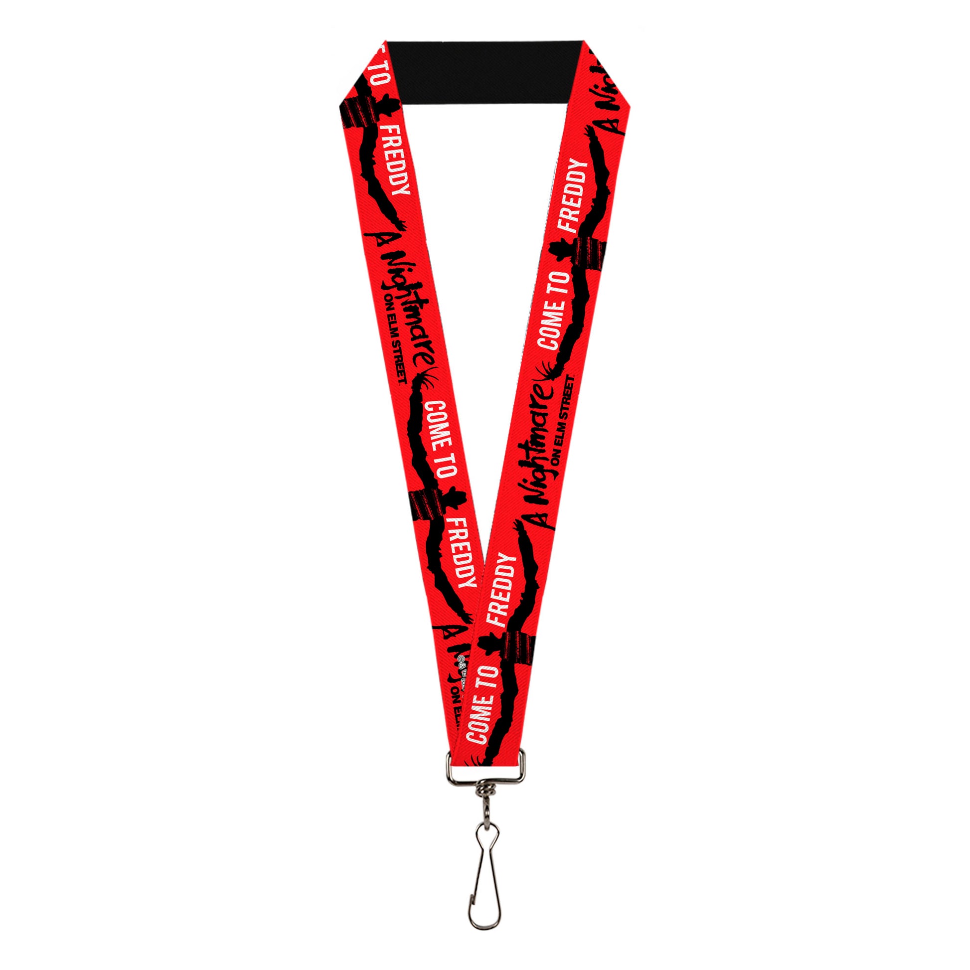Lanyard - 1.0" - A NIGHTMARE ON ELM ST COME TO FREDDY Long Arms Silhouette Red/Black Lanyards A Nightmare on Elm Street