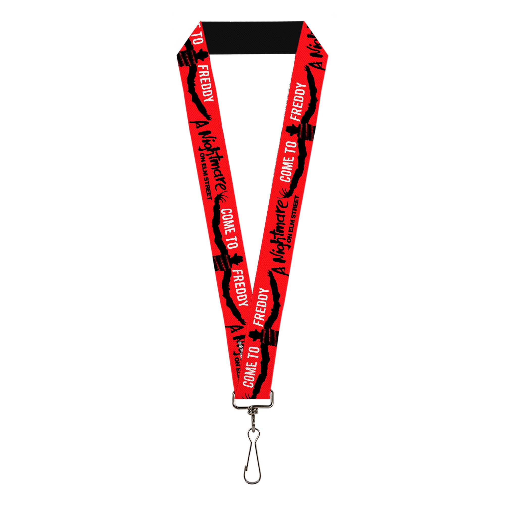 Lanyard - 1.0" - A NIGHTMARE ON ELM ST COME TO FREDDY Long Arms Silhouette Red/Black Lanyards A Nightmare on Elm Street