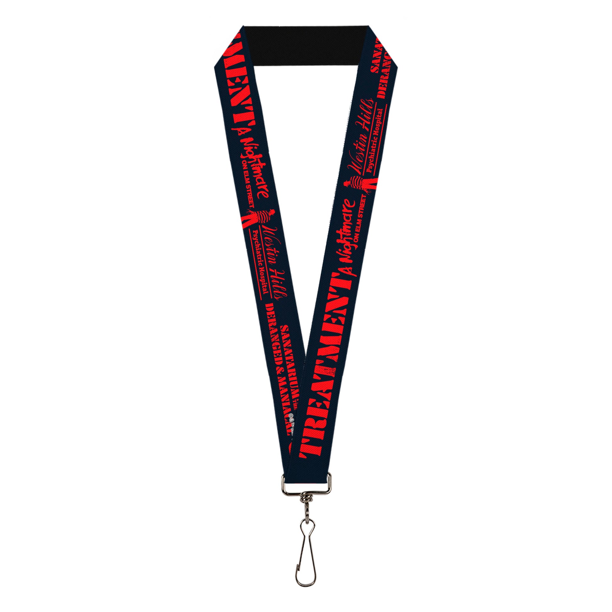 Lanyard - 1.0" - A Nightmare on Elm Street Asylum Icons Collage Black/Red Lanyards A Nightmare on Elm Street