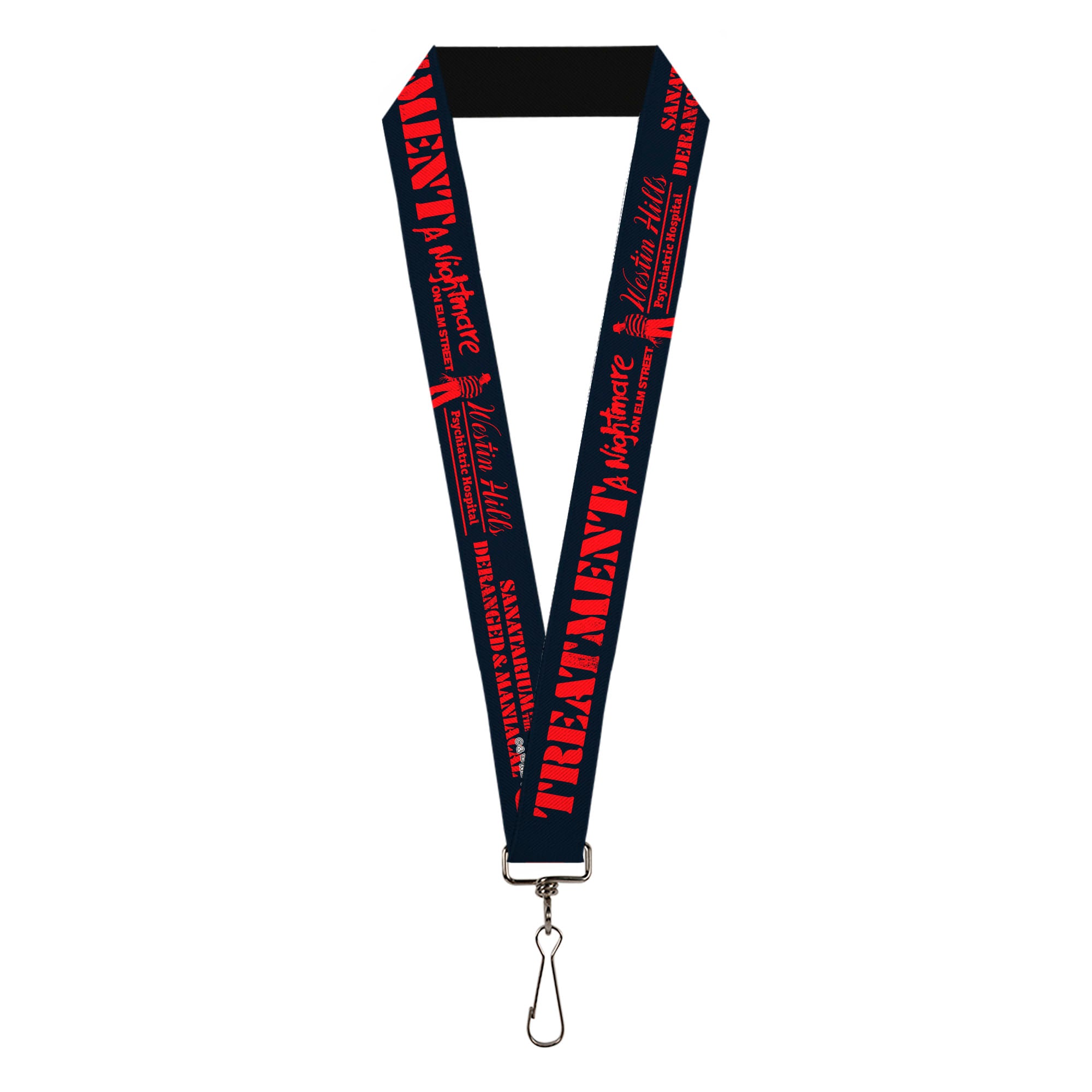 Lanyard - 1.0" - A Nightmare on Elm Street Asylum Icons Collage Black/Red Lanyards A Nightmare on Elm Street