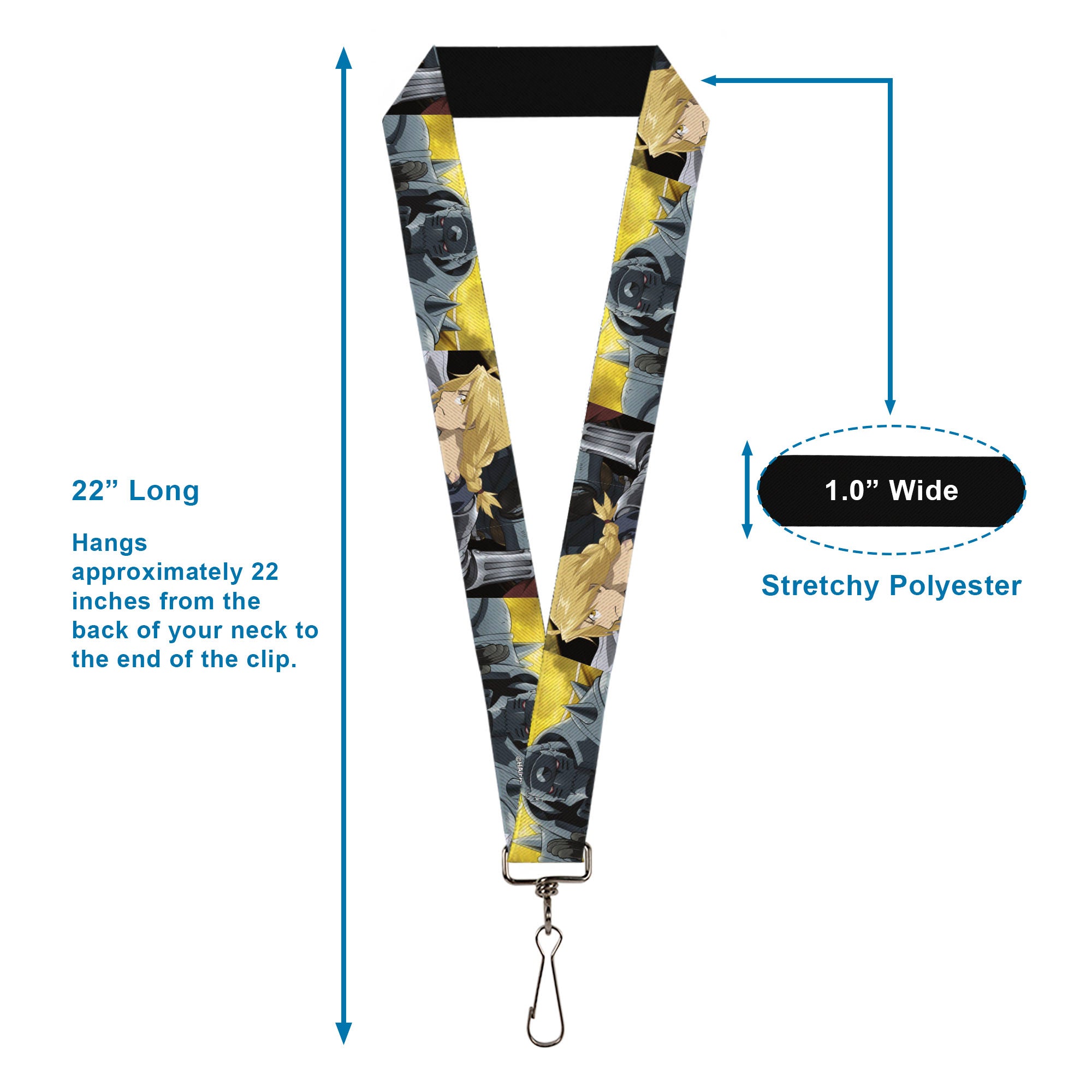Lanyard - 1.0" - Fullmetal Alchemist Brotherhood Elric Brothers Pose Blocks Lanyards Fullmetal Alchemist