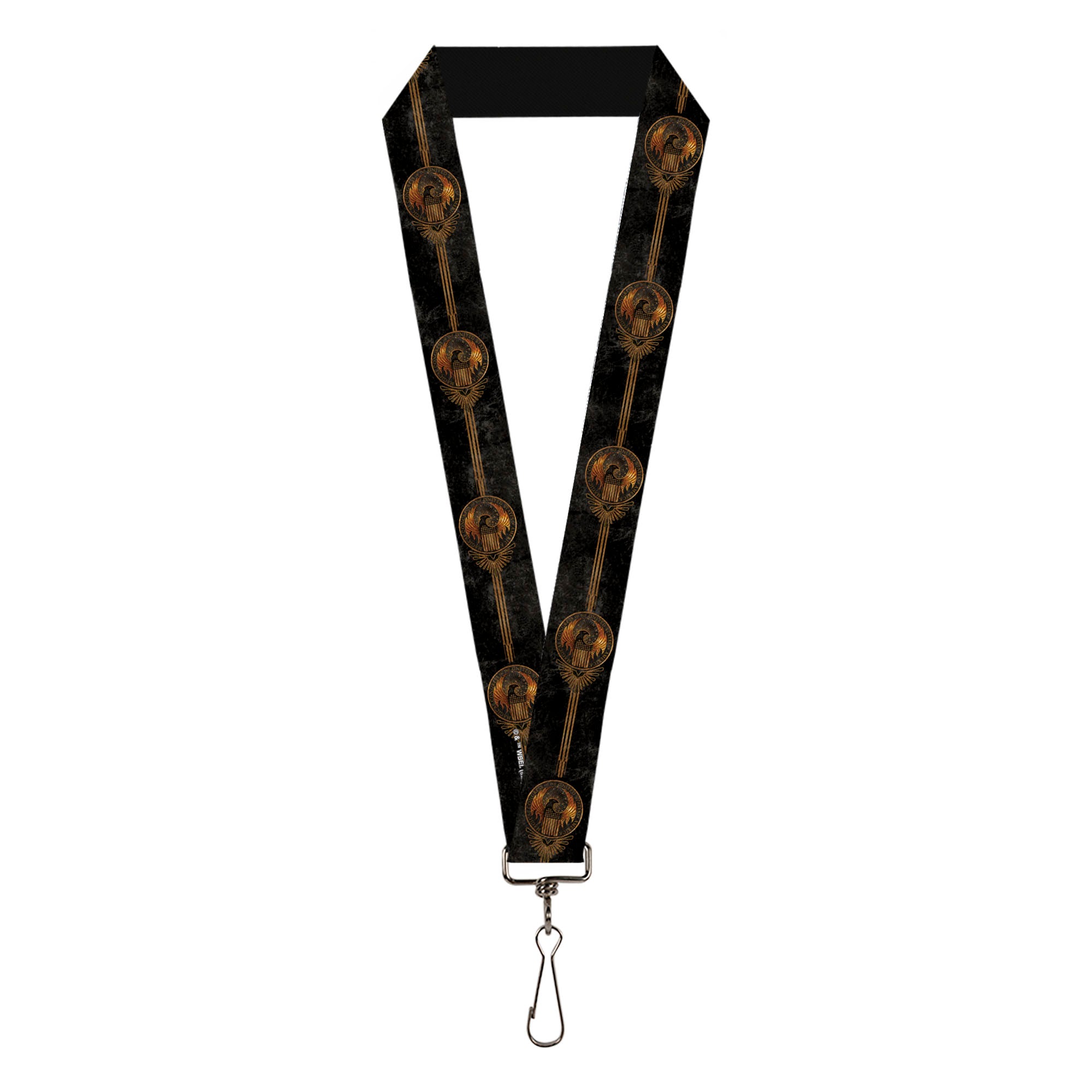 Lanyard - 1.0" - MACUSA Seal Stripe Black Golds Lanyards Fantastic Beasts and Where to Find Them
