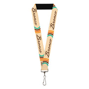 Lanyard - 1.0" - Ford BRONCO Script Beige/Brown/Blue/Orange Lanyards Ford