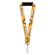 Lanyard - 1.0" - Ford BRONCO Script Wave Beige/Brown/Blue/Orange Lanyards Ford