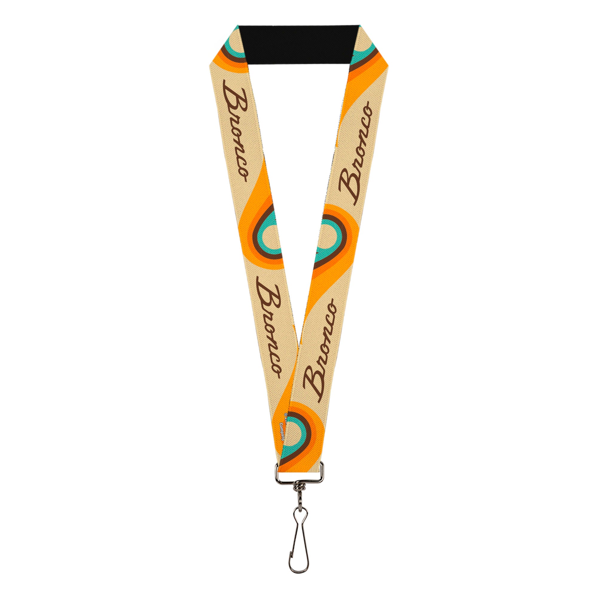 Lanyard - 1.0" - Ford BRONCO Script Wave Beige/Brown/Blue/Orange Lanyards Ford