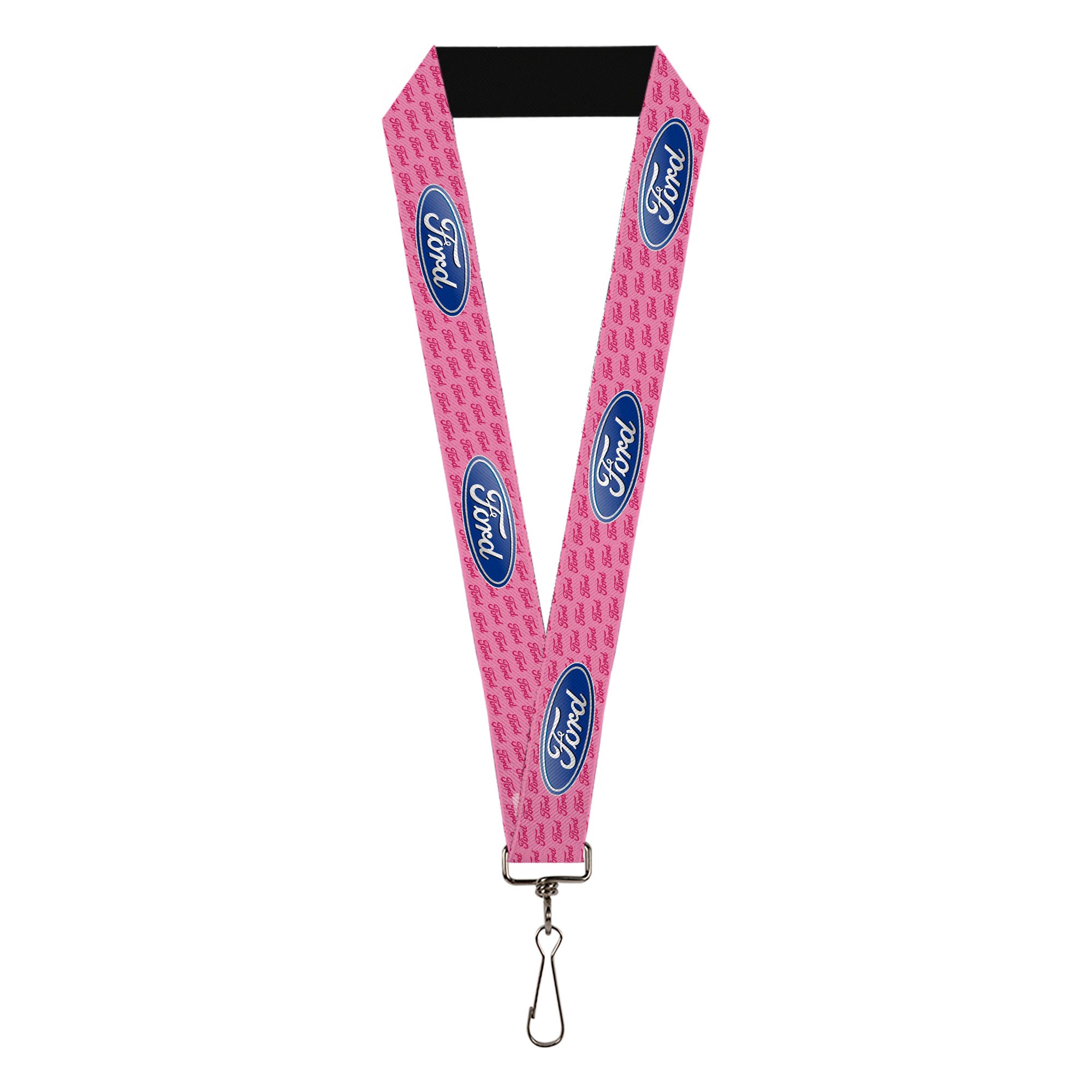 Lanyard - 1.0" - Ford Oval w Text PINK REPEAT Lanyards Ford
