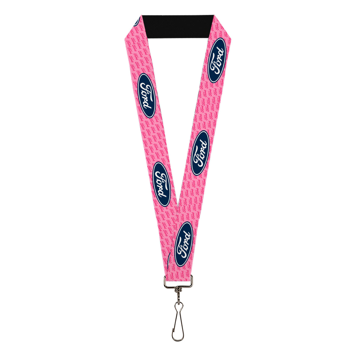 Lanyard - 1.0" - Ford Oval w Text PINK REPEAT Lanyards Ford