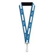 Lanyard - 1.0" - Ford Oval 5-Stripe Blue White Lanyards Ford