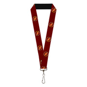 Lanyard - 1.0" - The Flash Logo5 Burgundy Golds Lanyards DC Comics