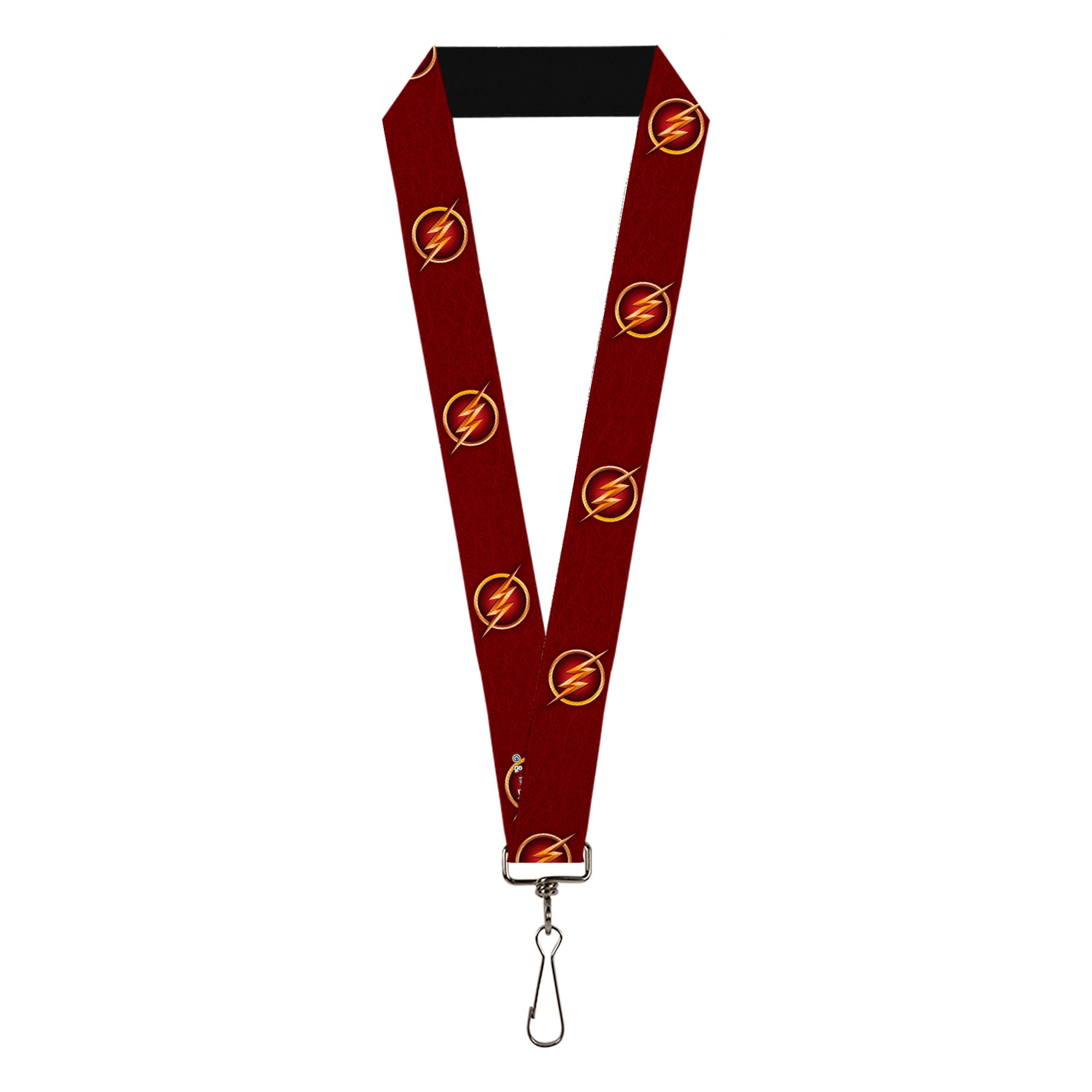 Lanyard - 1.0" - The Flash Logo5 Burgundy Golds Lanyards DC Comics