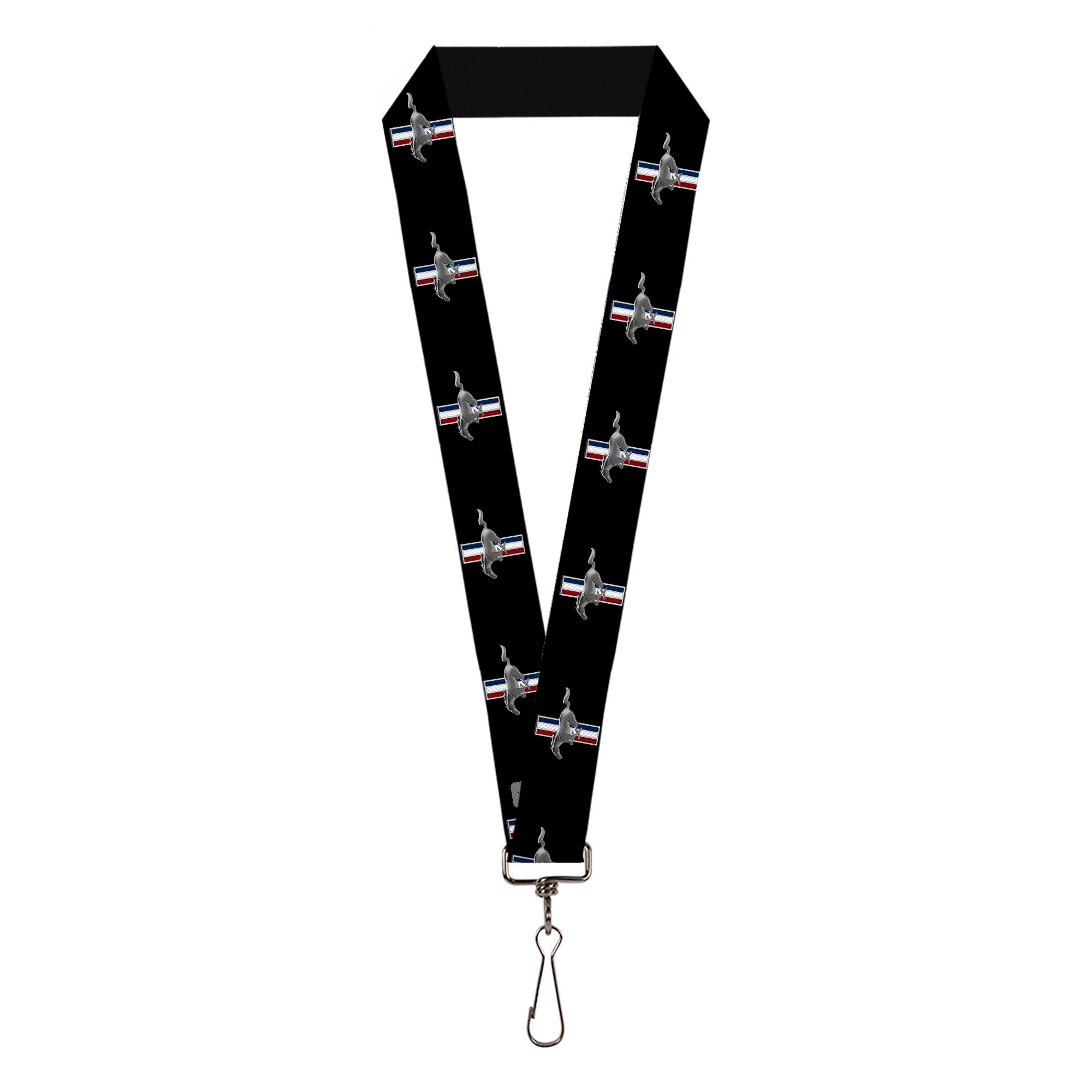 Lanyard - 1.0" - Ford Mustang w Bars Logo REPEAT Lanyards Ford