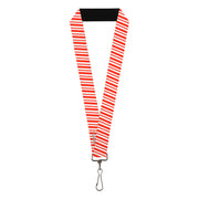 Lanyard - 1.0" - Frosty the Snowman Candy Cane Stripe Red White Lanyards Frosty the Snowman