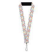 Lanyard - 1.0" - Frosty the Snowman Pose Stacked White Lanyards Frosty the Snowman