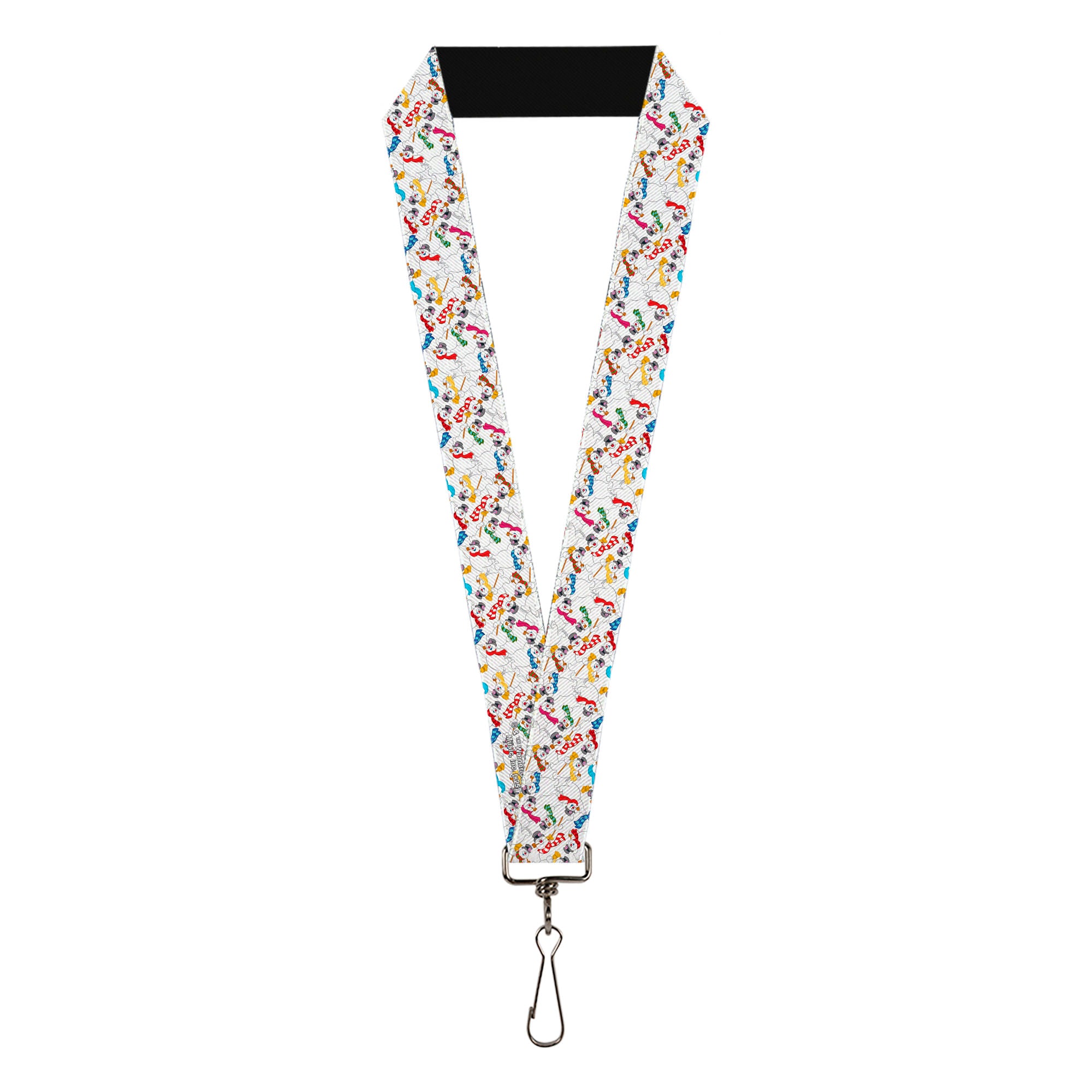 Lanyard - 1.0" - Frosty the Snowman Pose Stacked White Lanyards Frosty the Snowman