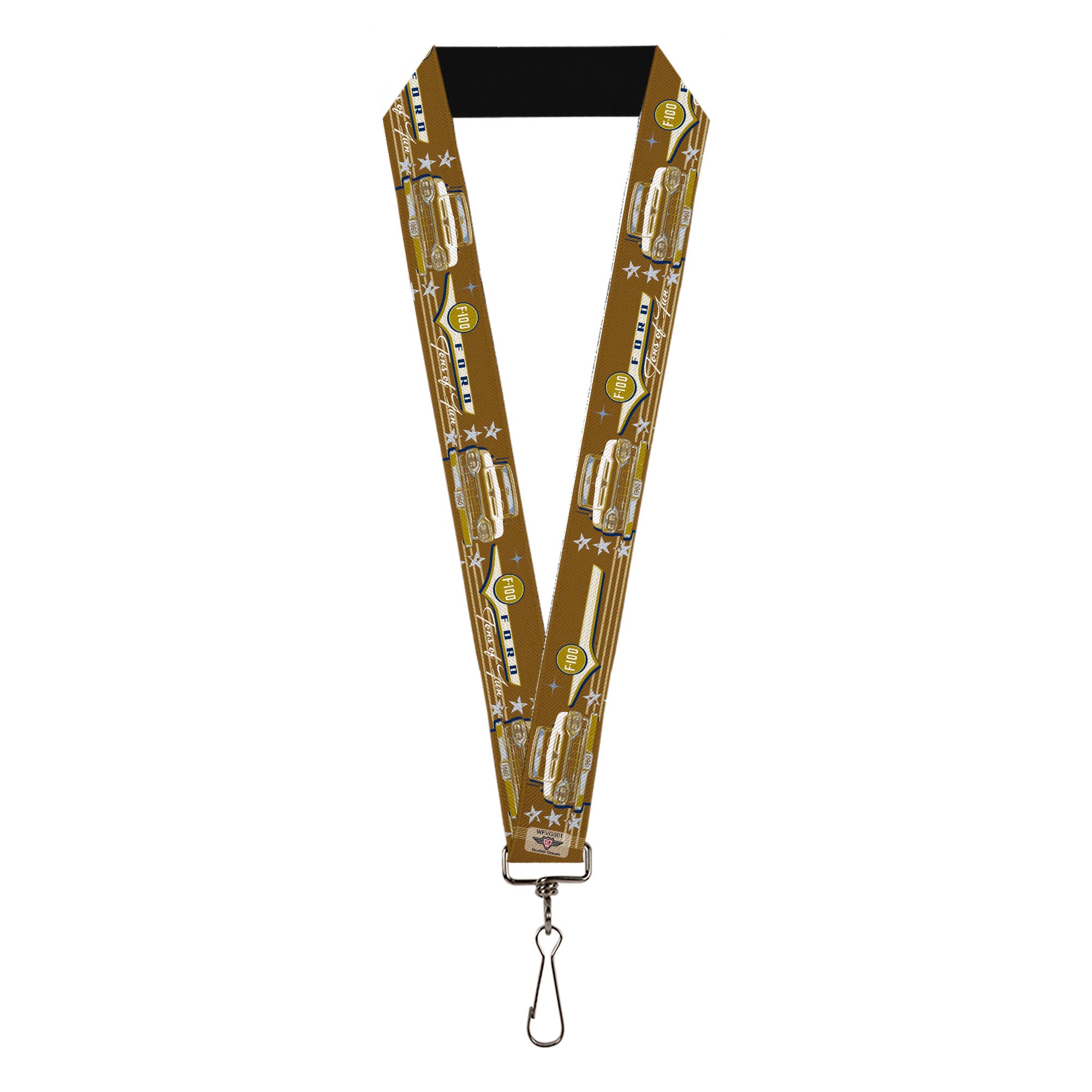 Lanyard - 1.0" - Vintage Ford FORD F-100-TONS OF FUN Tans Navy Lanyards Ford