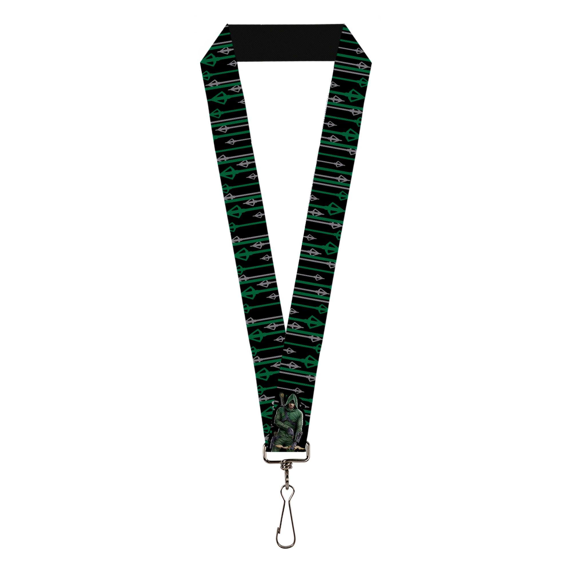 Lanyard - 1.0" - Arrow Bow Pose Arrow Tips Black Green Gray Lanyards DC Comics