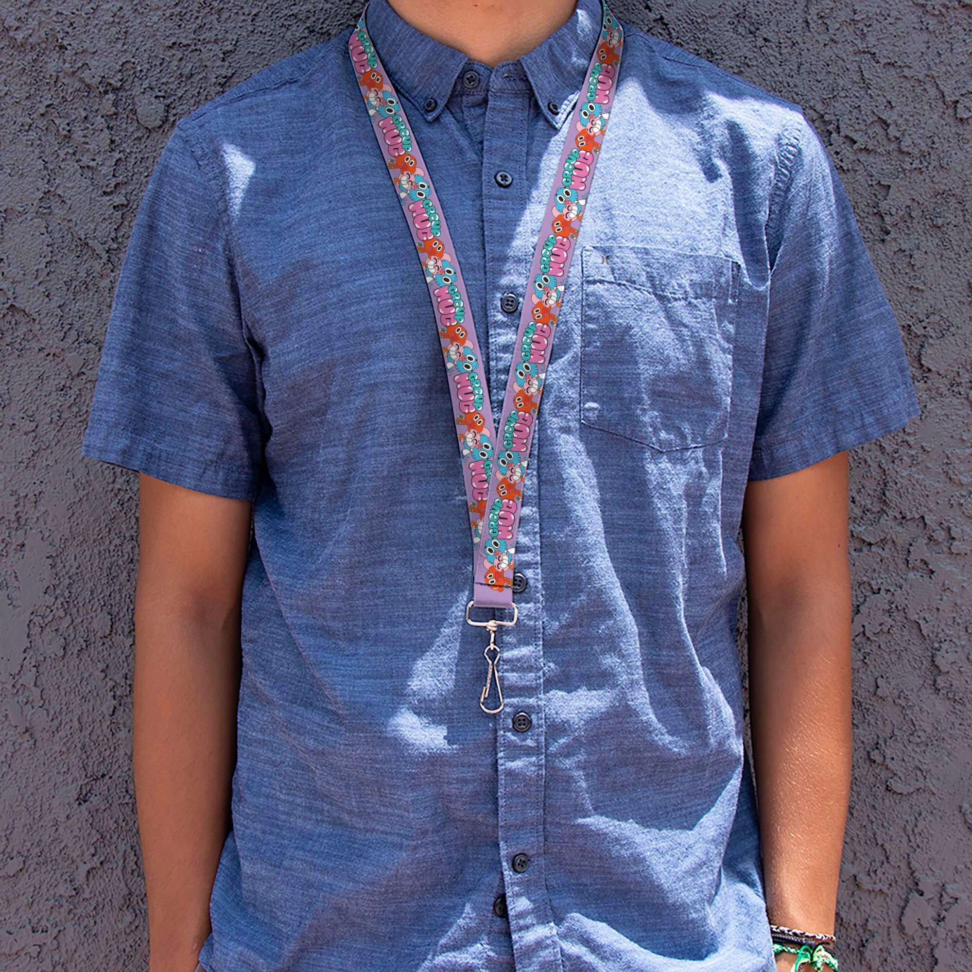 Lanyard - 1.0" - The Amazing World of Gumball GROUP HUG Characters Pose Lavender Lanyards The Amazing World of Gumball