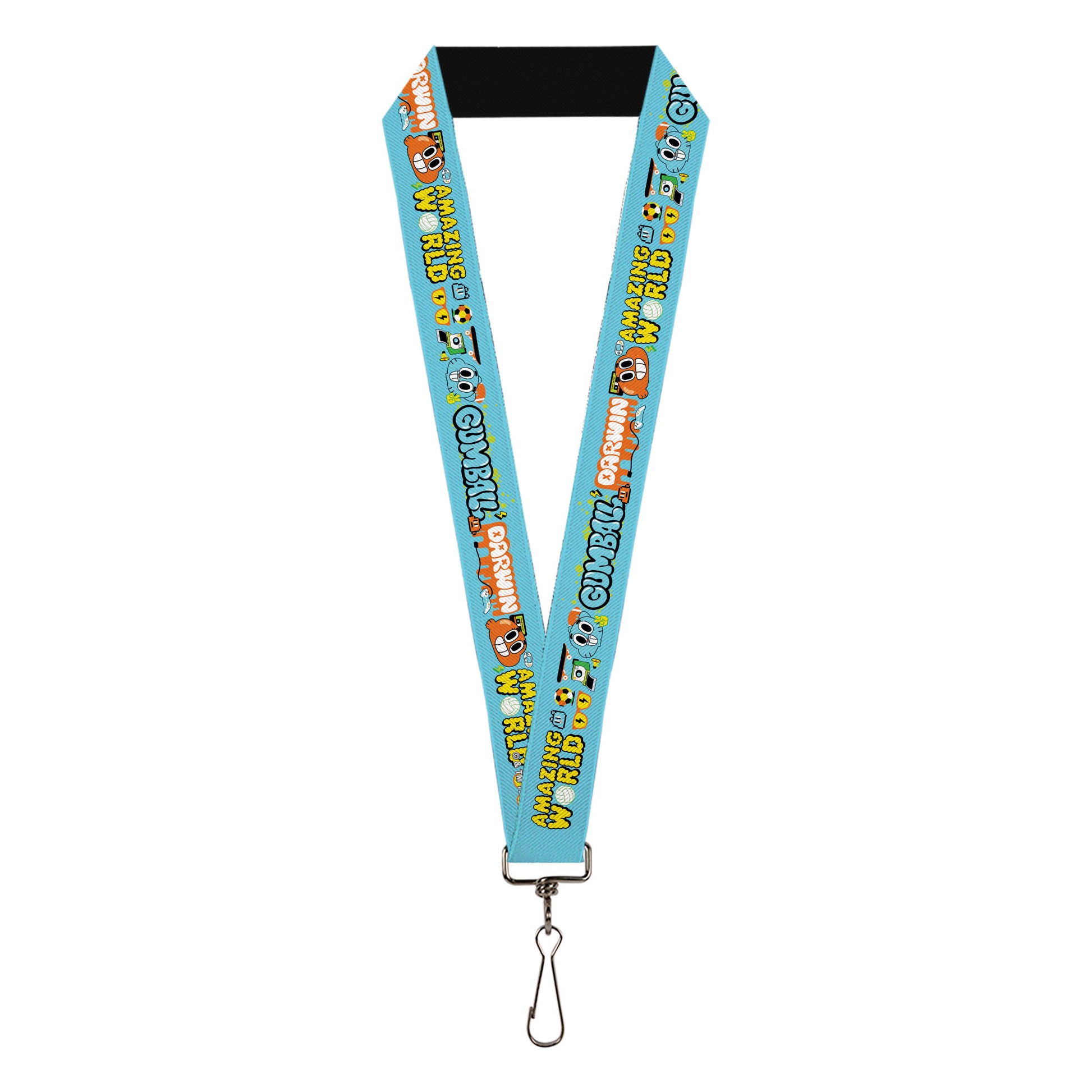 Lanyard - 1.0" - THE AMAZING WORLD GUMBALL and DARWIN Icons Blue Lanyards The Amazing World of Gumball