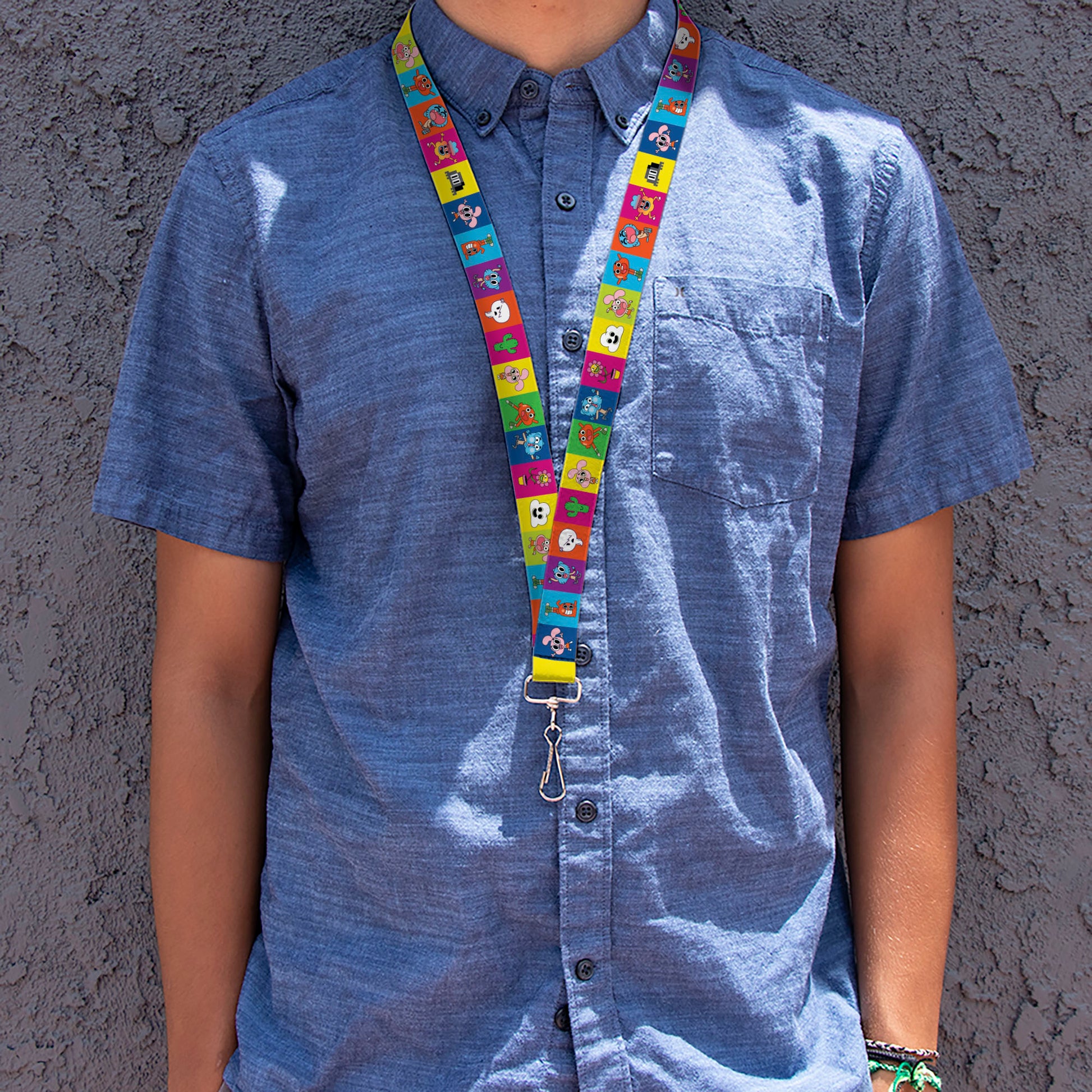 Lanyard - 1.0" - The Amazing World of Gumball Character Pose Blocks Multi Color Lanyards The Amazing World of Gumball