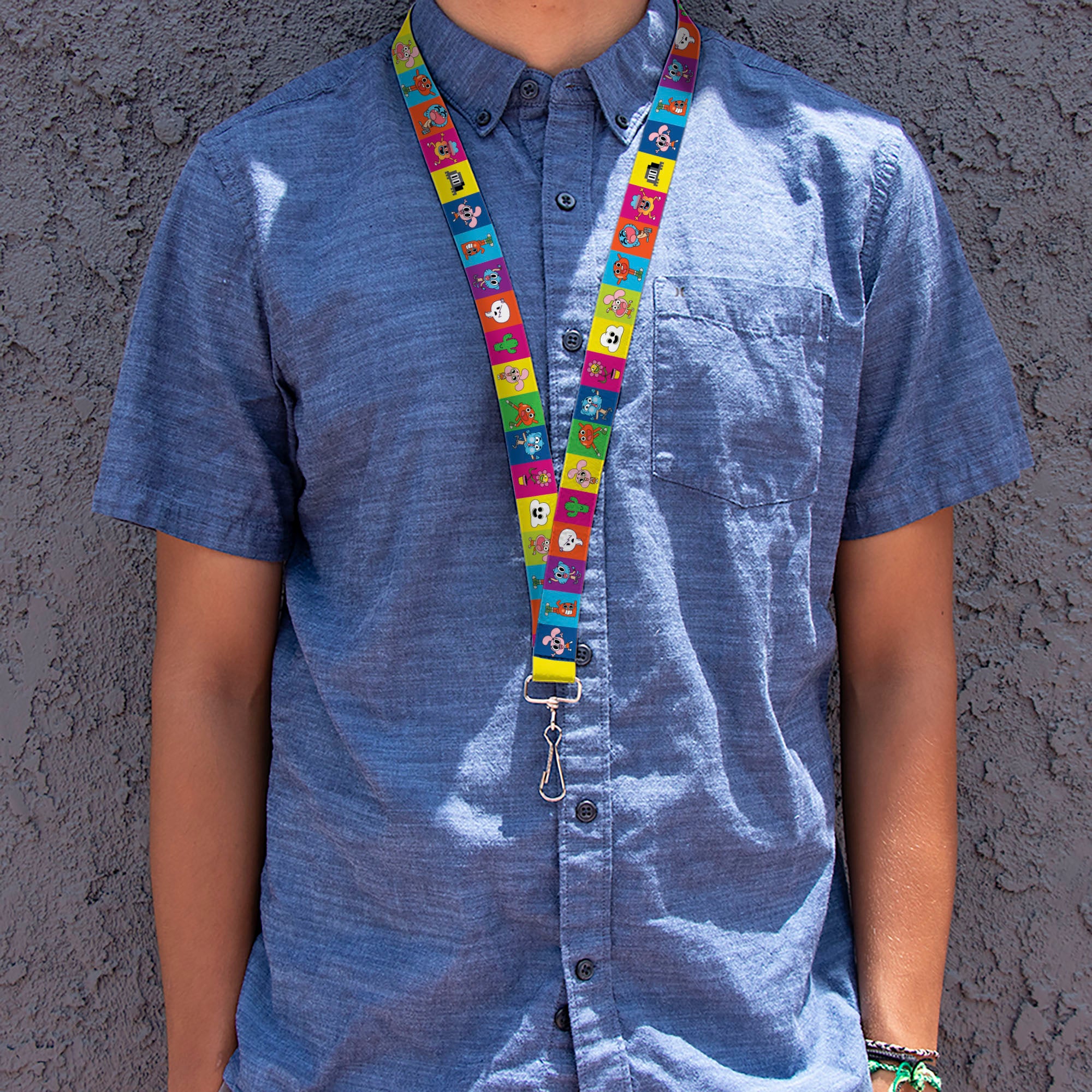 Lanyard - 1.0" - The Amazing World of Gumball Character Pose Blocks Multi Color Lanyards The Amazing World of Gumball