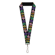 Lanyard - 1.0" - Dancing Bears Black Multi Color Lanyards Grateful Dead