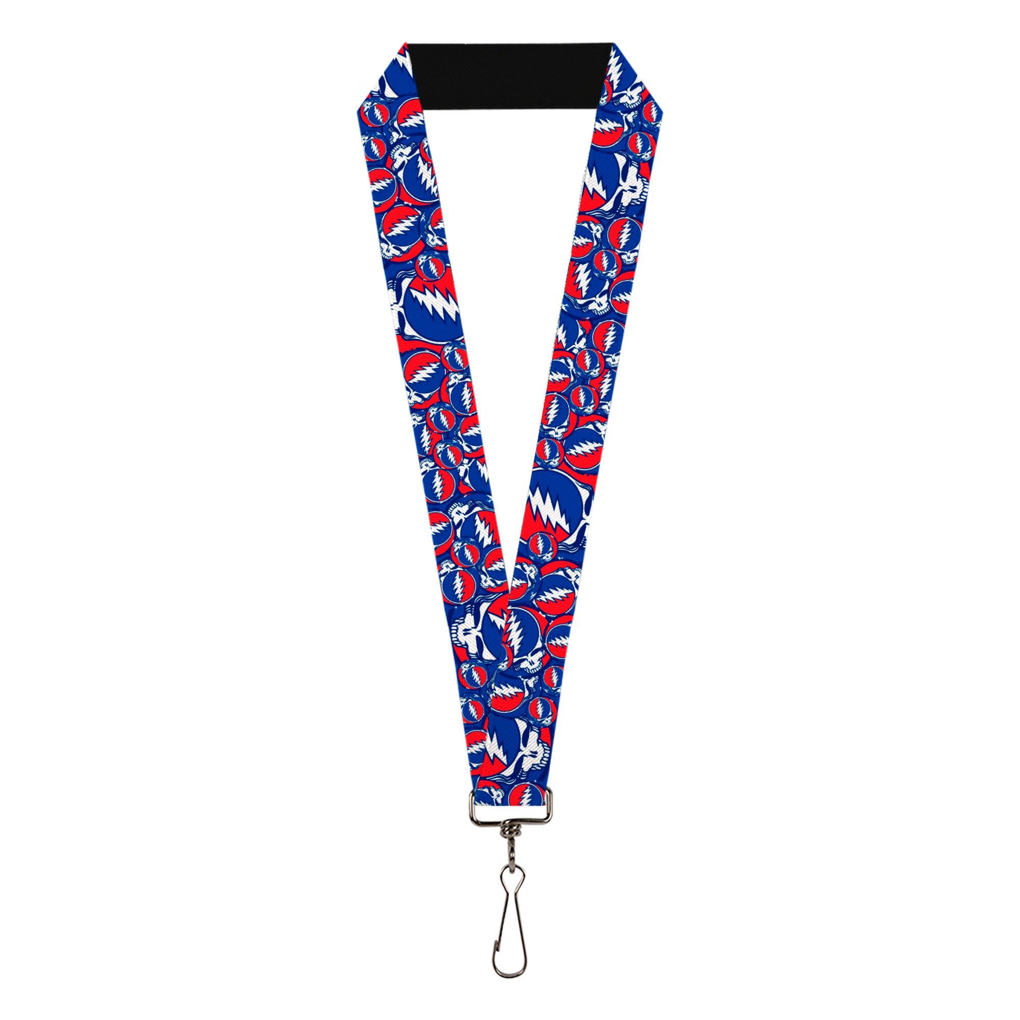 Lanyard - 1.0" - Steal Your Face Stacked Red White Blue Lanyards Grateful Dead