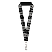 Lanyard - 1.0" - Steal Your Face Blocks Black White-Gray Black Lanyards Grateful Dead