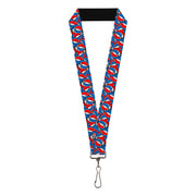 Lanyard - 1.0" - Grateful Dead Steal Your Face Logo Stacked Red/White/Blue Lanyards Grateful Dead