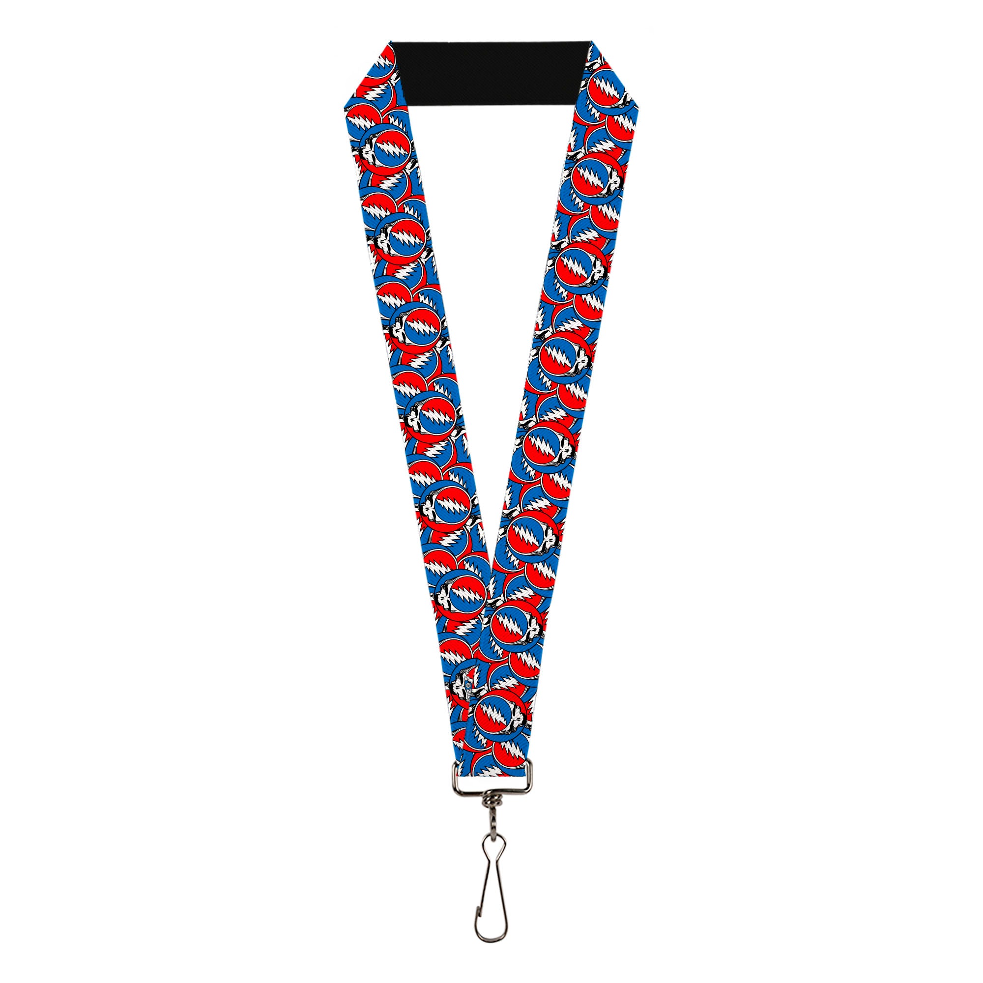 Lanyard - 1.0" - Grateful Dead Steal Your Face Logo Stacked Red/White/Blue Lanyards Grateful Dead