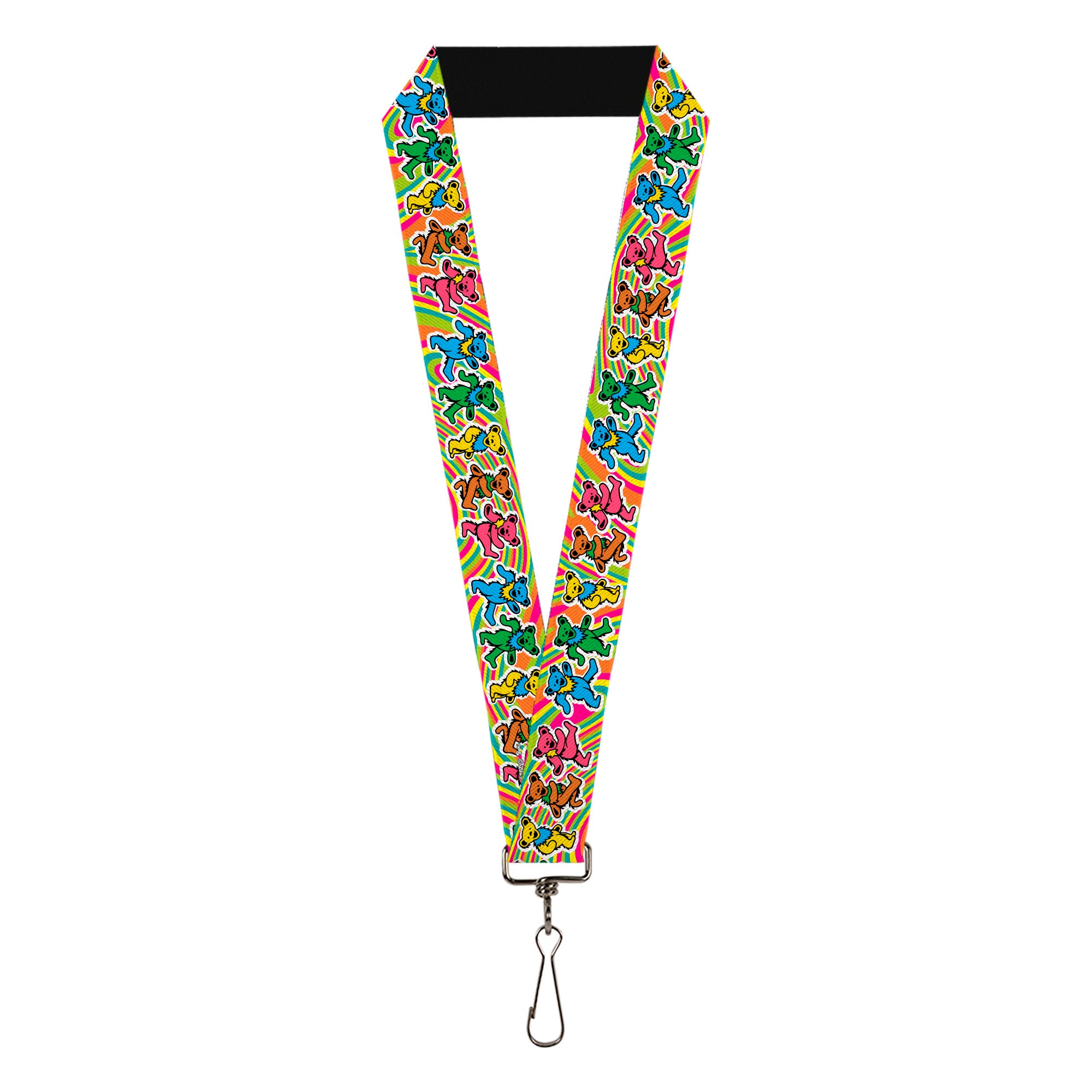 Lanyard - 1.0" - Grateful Dead Dancing Bears Swirl Multi Color Lanyards Grateful Dead