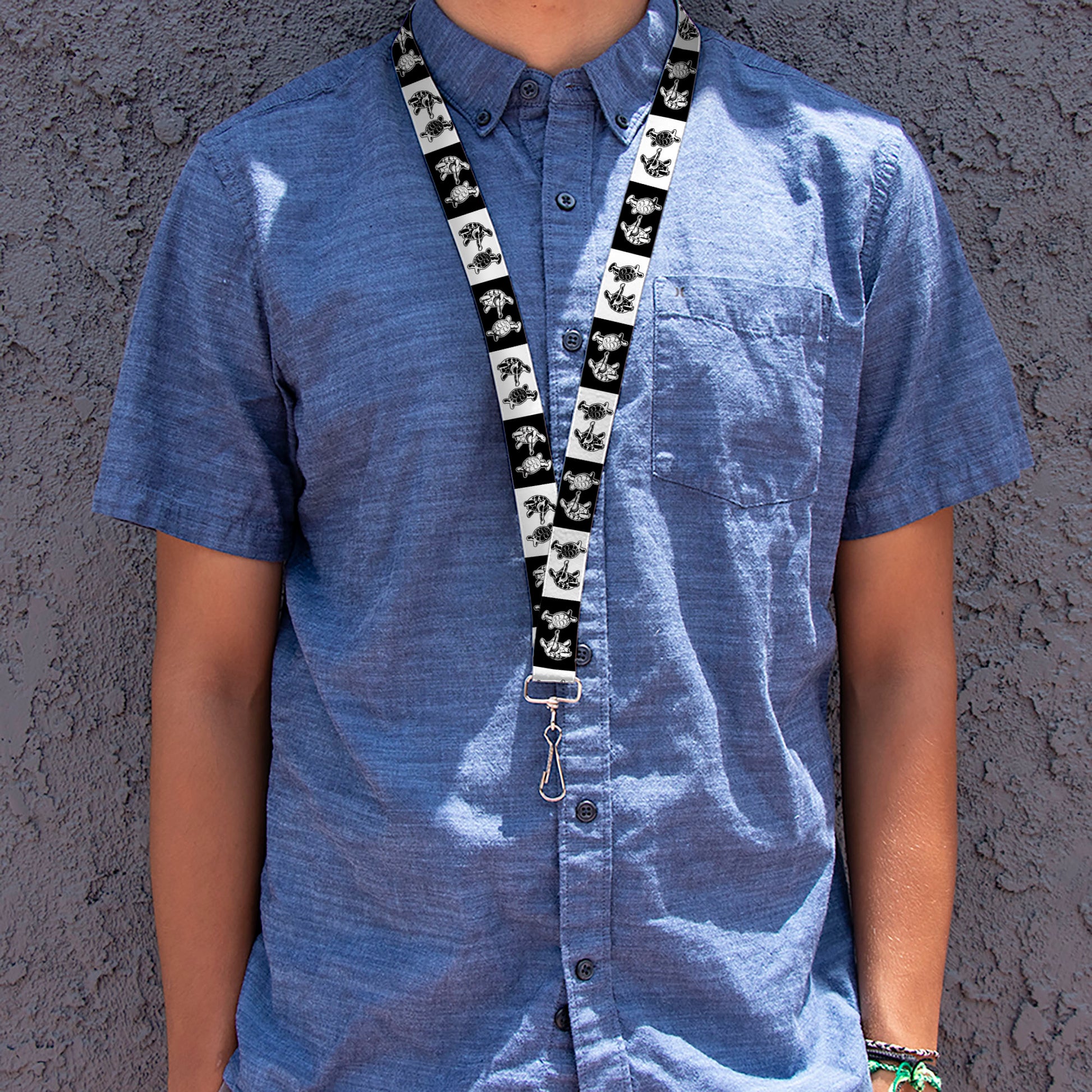 Lanyard - 1.0" - Grateful Dead Dancing Terrapin Blocks Black/White Lanyards Grateful Dead