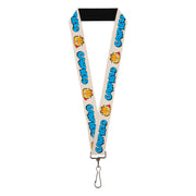 Lanyard - 1.0" - GARFIELD Title Logo and Smiling Tongue Pose White Lanyards Garfield