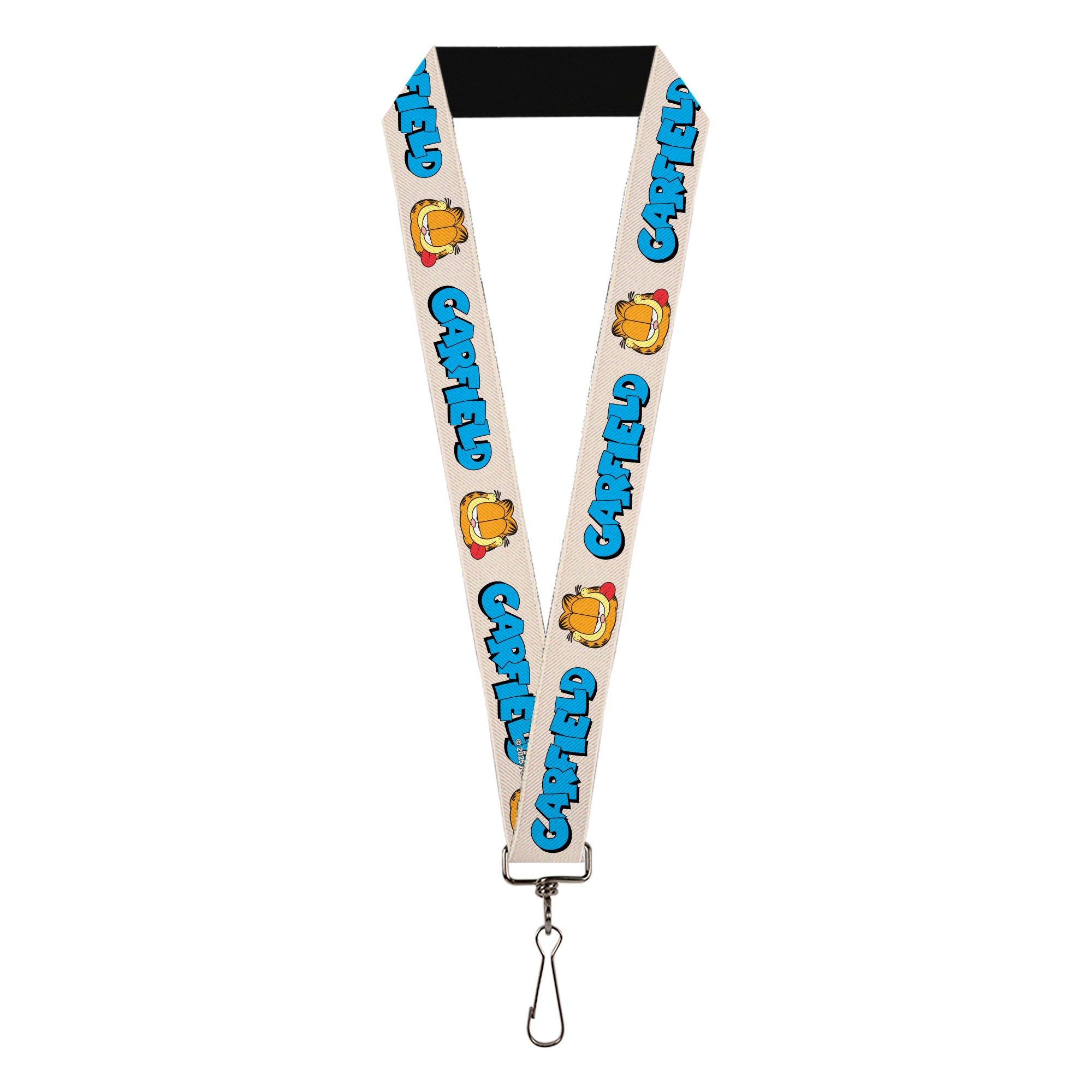 Lanyard - 1.0" - GARFIELD Title Logo and Smiling Tongue Pose White Lanyards Garfield