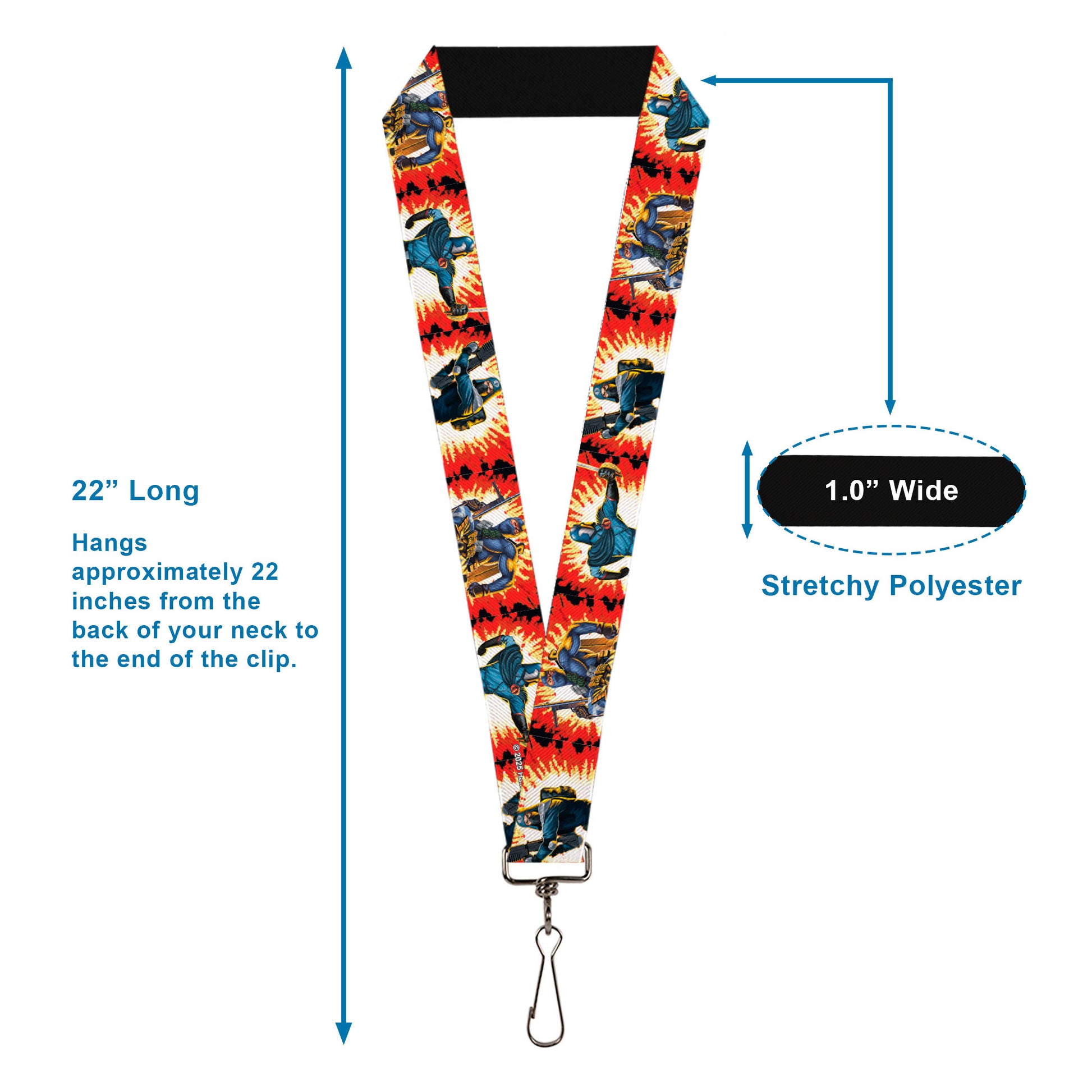 Lanyard - 1.0" - GI Joe Retro Footloose Flash Air Tight Character File Card Explosion Poses Lanyards GI Joe