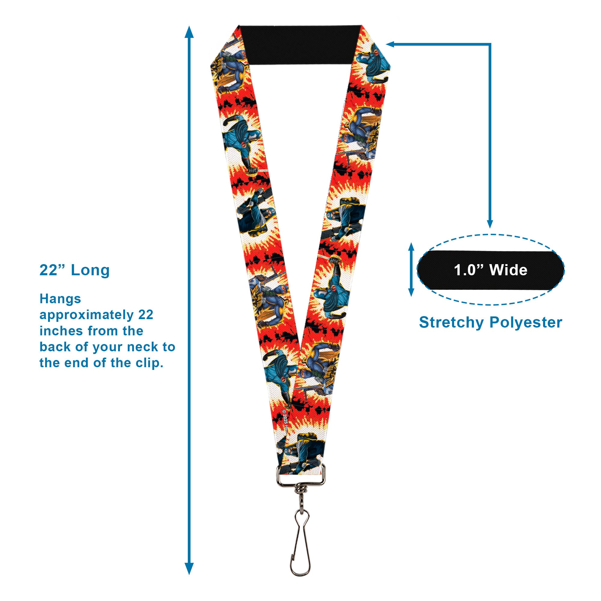 Lanyard - 1.0" - GI Joe Retro Footloose Flash Air Tight Character File Card Explosion Poses Lanyards GI Joe
