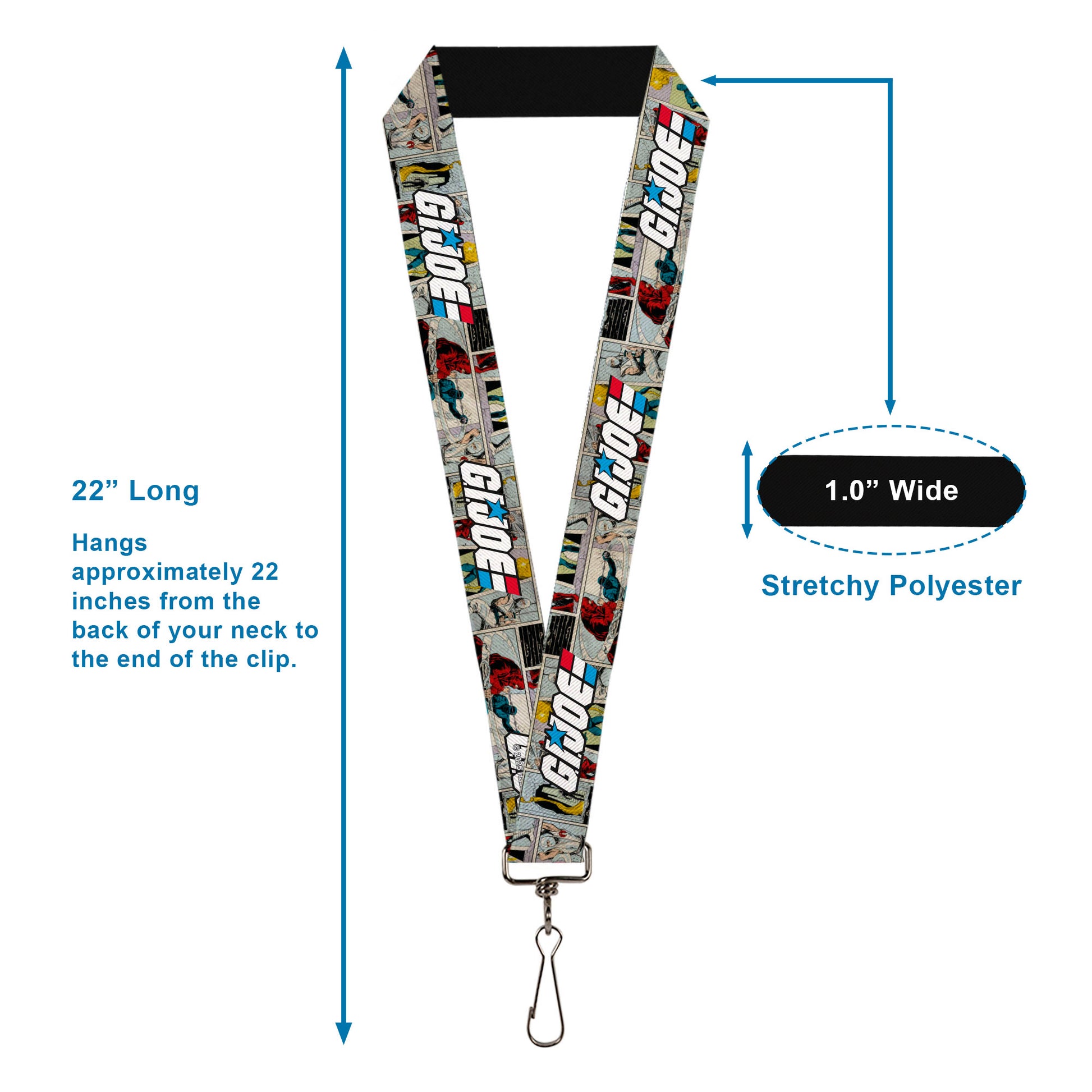 Lanyard - 1.0" - GI JOE Title Logo and Comic Scene Blocks Lanyards GI Joe