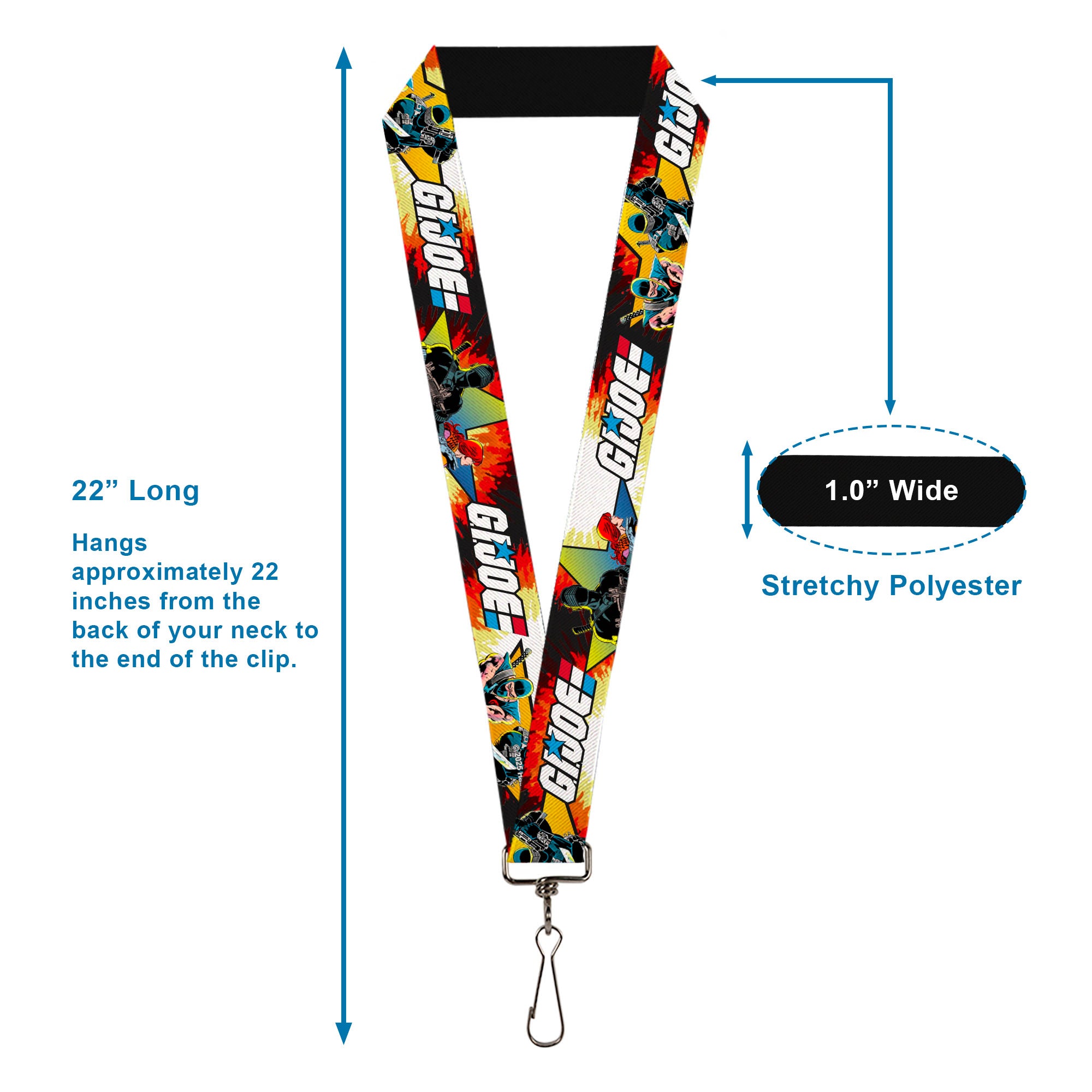 Lanyard - 1.0" - GI JOE Storm Shadow Snake Eyes and Scarlett Comic Cover Poses Explosion Lanyards GI Joe